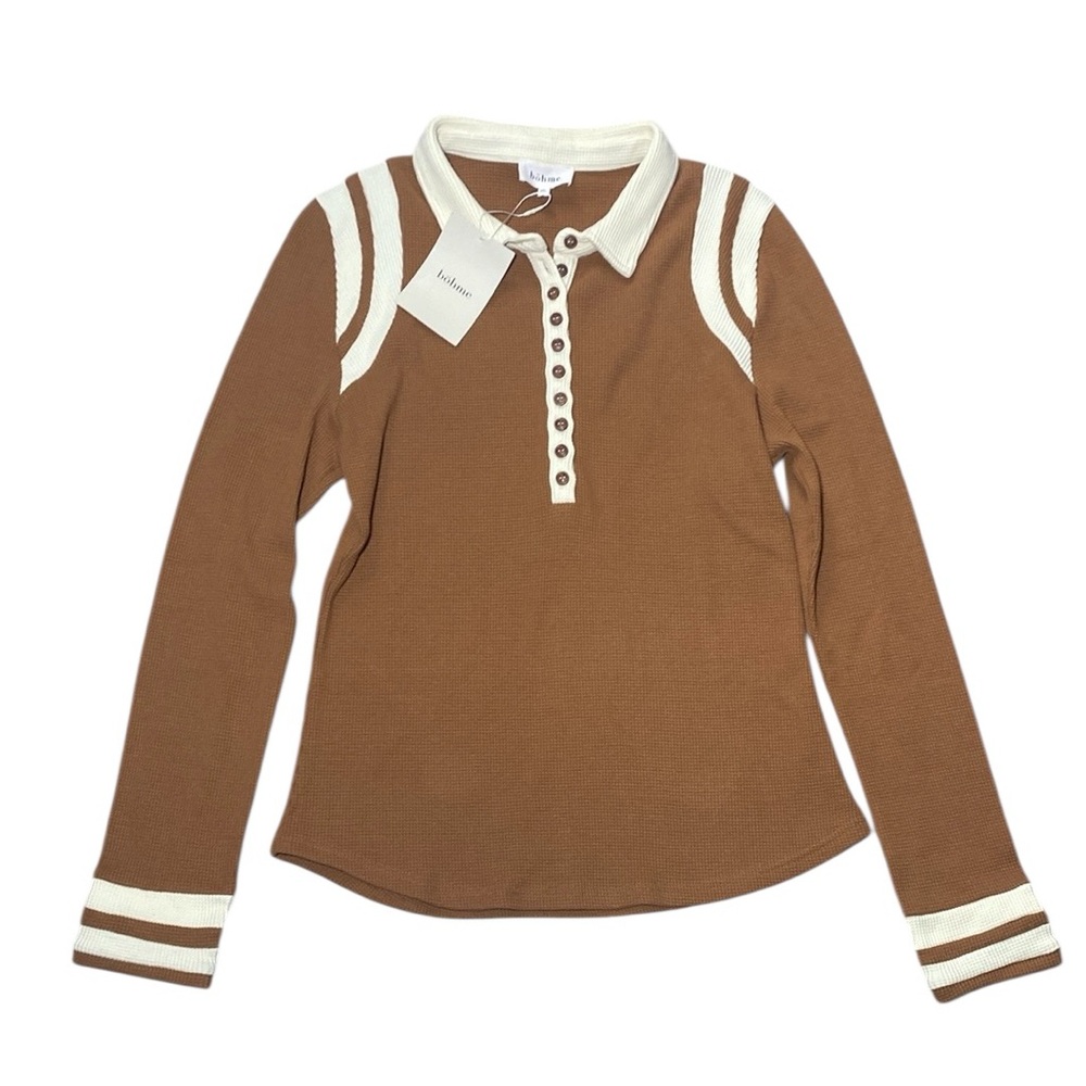 Bohme Brown and Cream Button Down Shirt